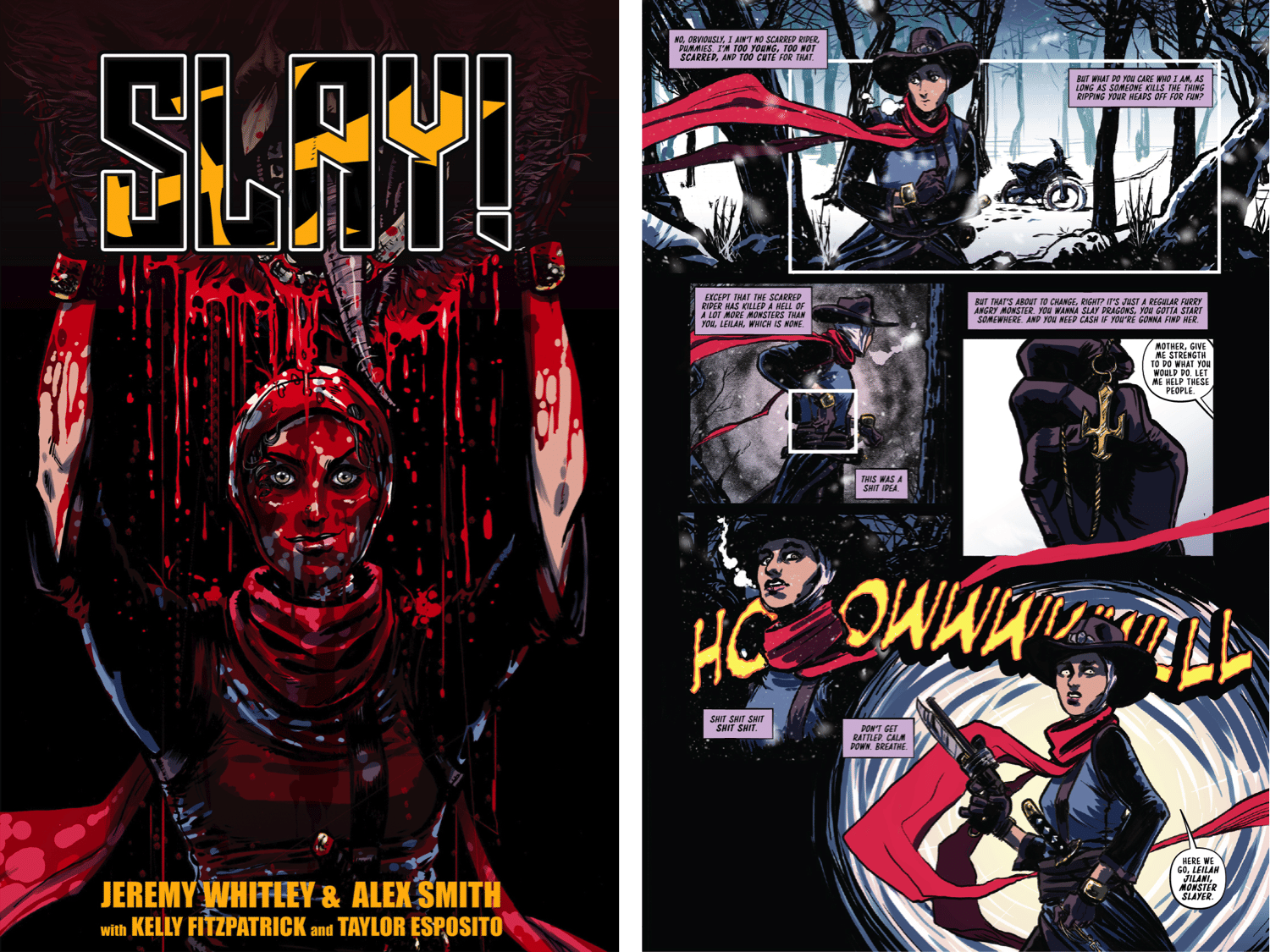 SLAY! preview pages from the Zoop campaign for Jeremy Whitley