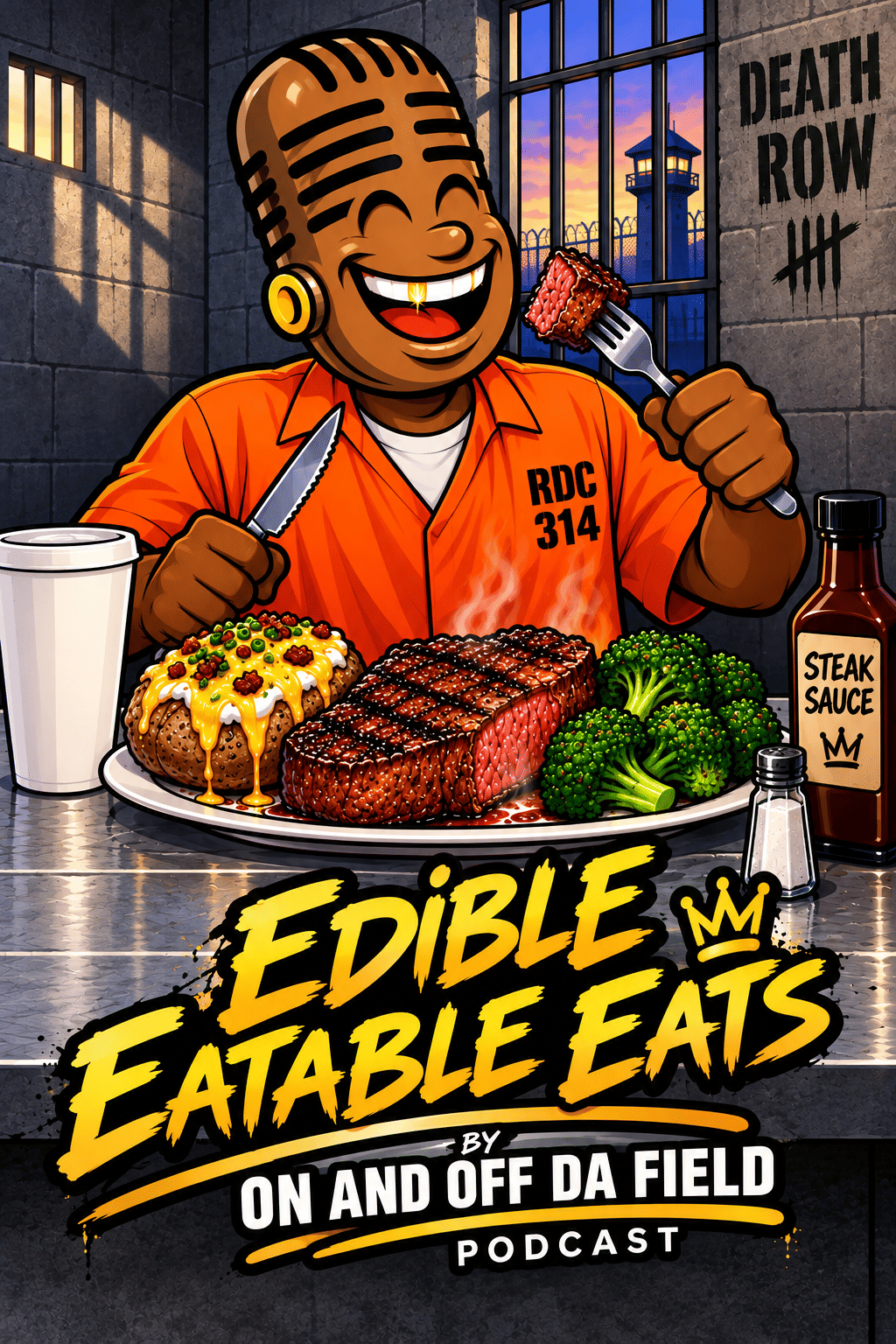 So far, this is the most responded choice of "A Last Meal", Steak, Loaded Bake Potato and Broccoli. Come listen, laugh, learn, EAT and be inspired!