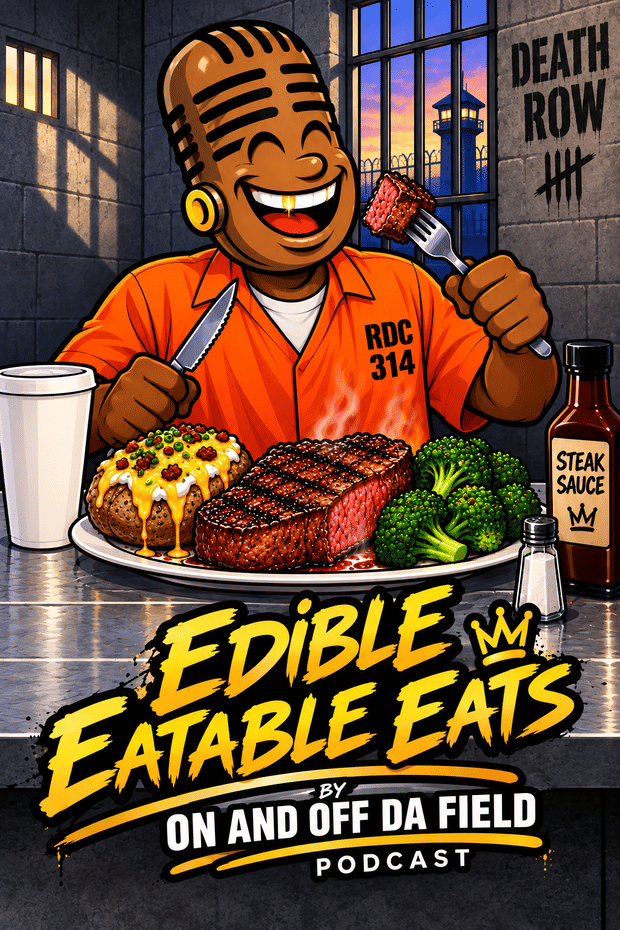 So far, this is the most responded choice of "A Last Meal", Steak, Loaded Bake Potato and Broccoli. Come listen, laugh, learn, EAT and be inspired!