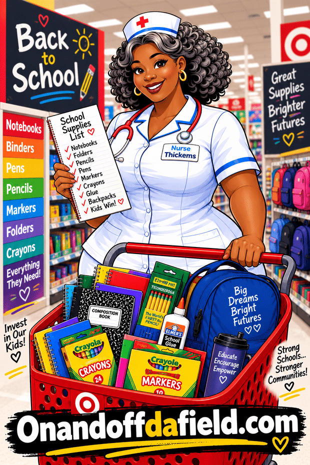 Even Nurse Thickems is getting ready for Back to School. Her message for the 2026-2027 academic school year is "Read baaaaby! **Heavy Breathing** Heavy Breathing** and be a leader baaaby!"