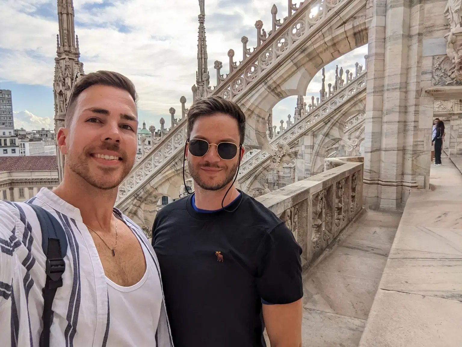 Kyle and Adam together at Milan Cathedral