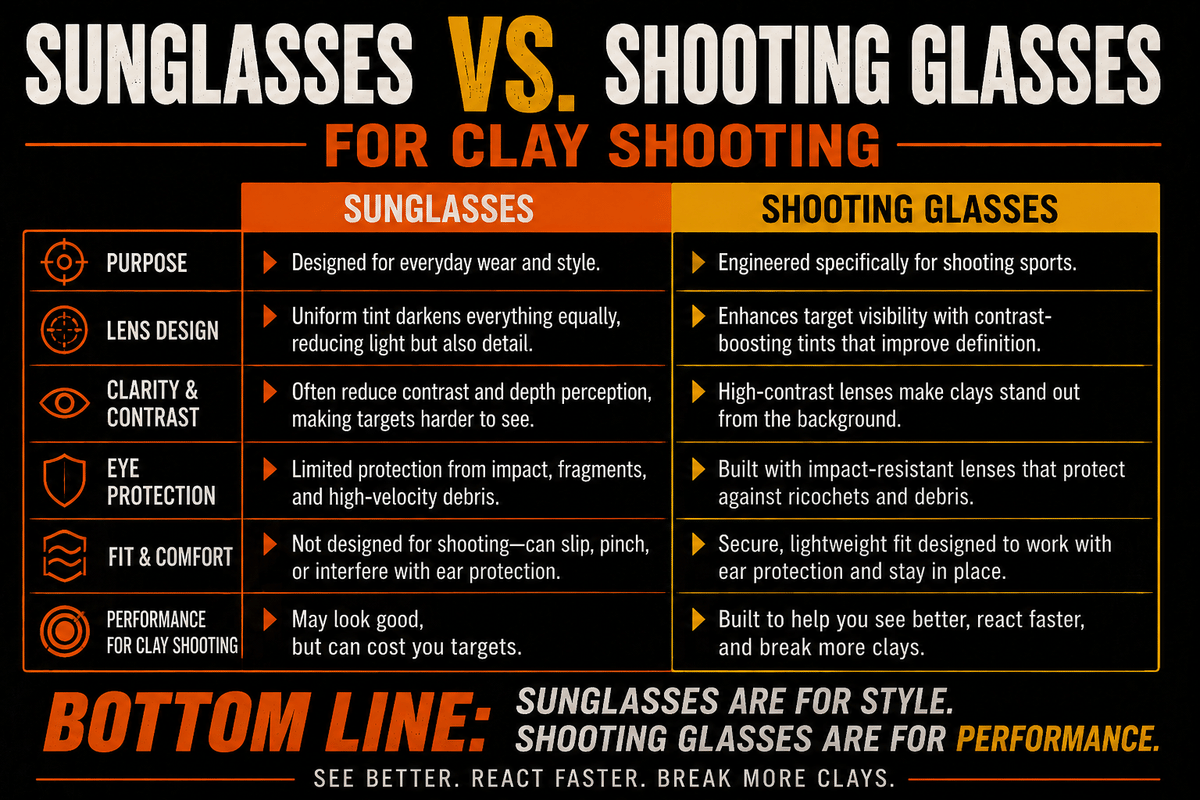 Sunglasses vs. Shooting Glasses for Clay Shooting: Does It Really Matter?