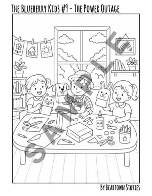 Coloring Page: The Blueberry Kids #8 - The Power Outage