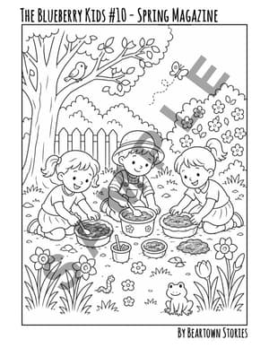 Coloring Page: The Blueberry Kids #10 - Spring Magazine