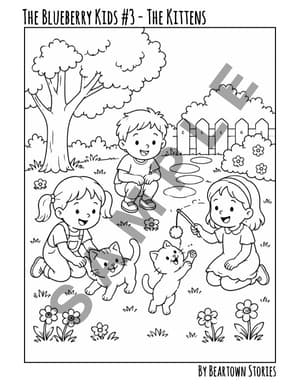 Coloring Page: The Blueberry Kids #3 - The Kittens