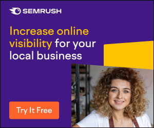 Semrush, increase your online visibility for your local  business with Semrush's software.