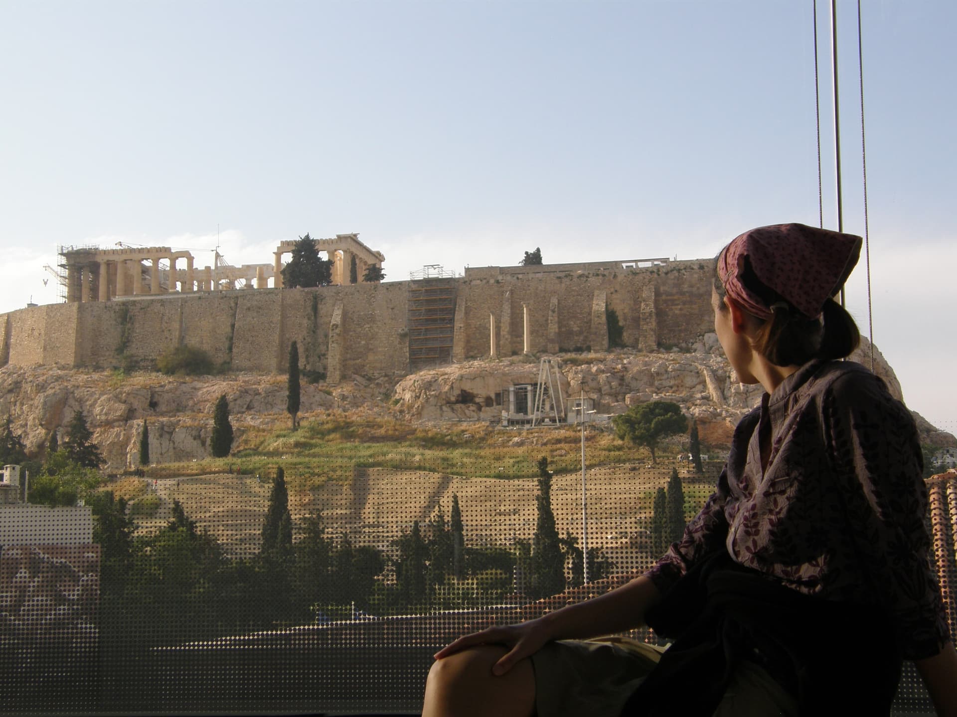 The Athenian Acropolis and the Theater of Dionysus, seen from the Acropolis Musuem