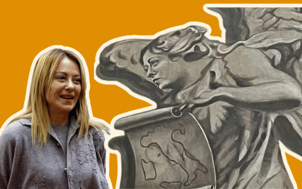 ¿Arte sacro o política? La polémica del ángel con cara de Premier en Roma