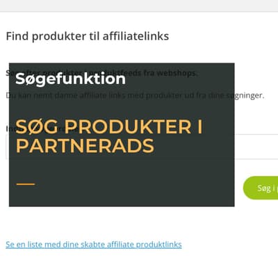 Søg produkter i PartnerAds