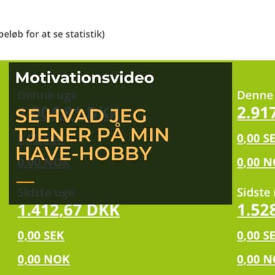 Se hvad jeg tjener på min have-hobby (motivationsvideo)