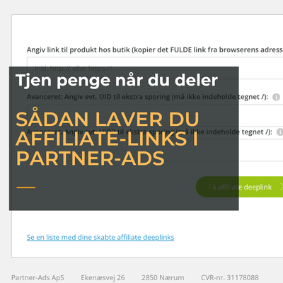 Sådan får du dit affiliate link som du kan dele