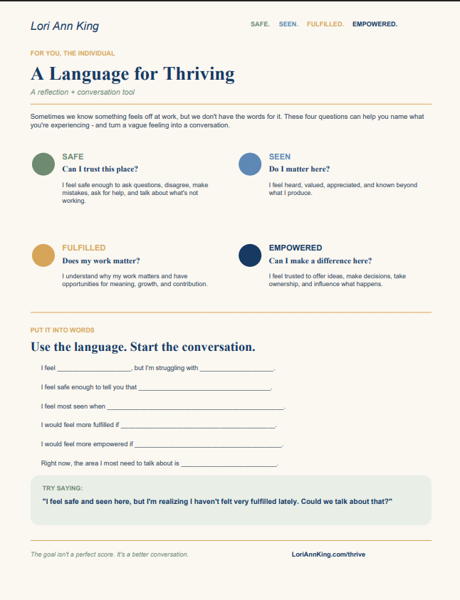 A Language for Thriving