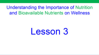 Lesson 3: The Role of Nutrition in Wellness