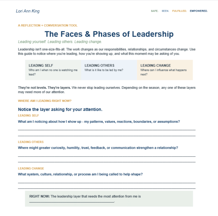 The Faces & Phases of Leadership Reflection Guide