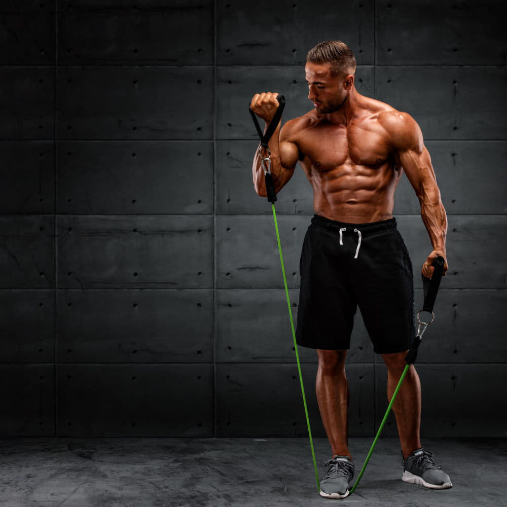 Resistance bands with multiple levels for portable exercise