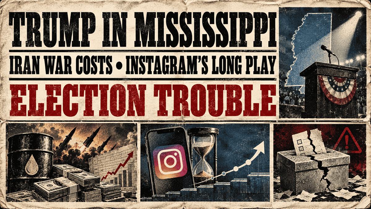 Trump in Mississippi, Iran War Costs, Instagram's Long Play, and Election Trouble