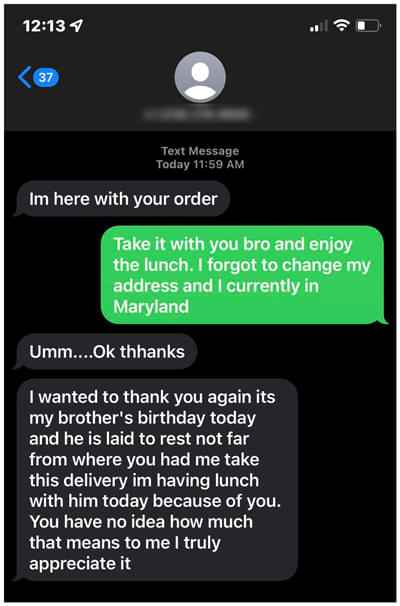 Sha's message exchange with the driver