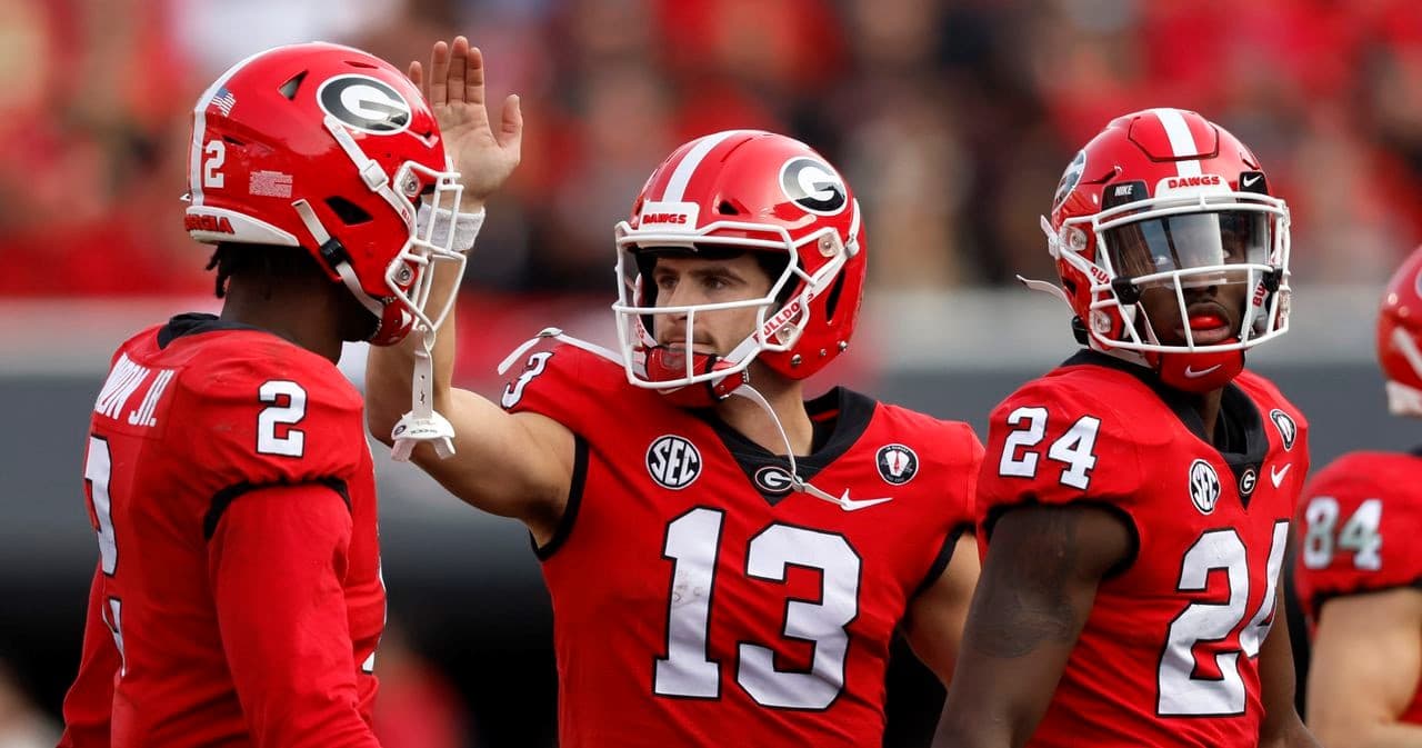 Georgia Bulldogs football team on the field
