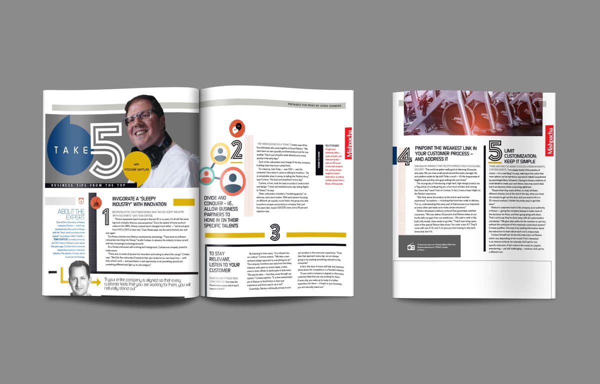 Take 5 featuring Tom Cortese, COO of Peloton