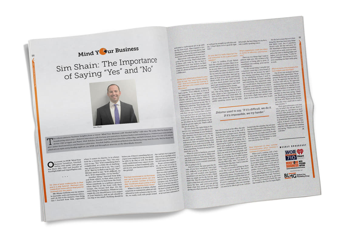 An Interview with: Sim Shain: The Importance of Saying "Yes" and "No"