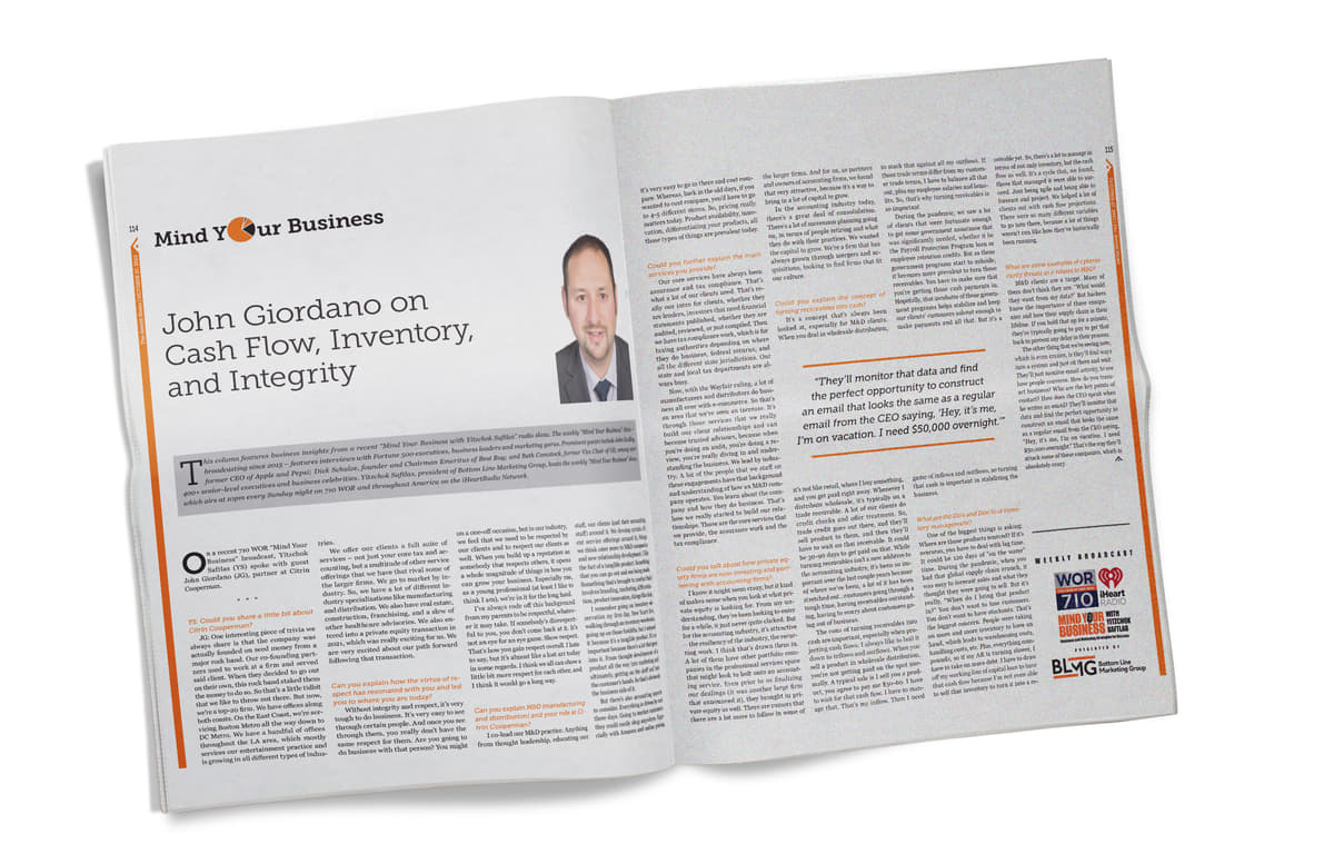 An Interview with John Giordano on Cash Flow, Inventory, and Integrity 