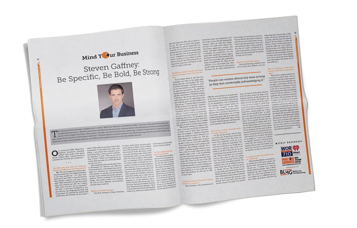 An Interview with Steven Gaffney: Be Specific, Be Bold, Be Strong