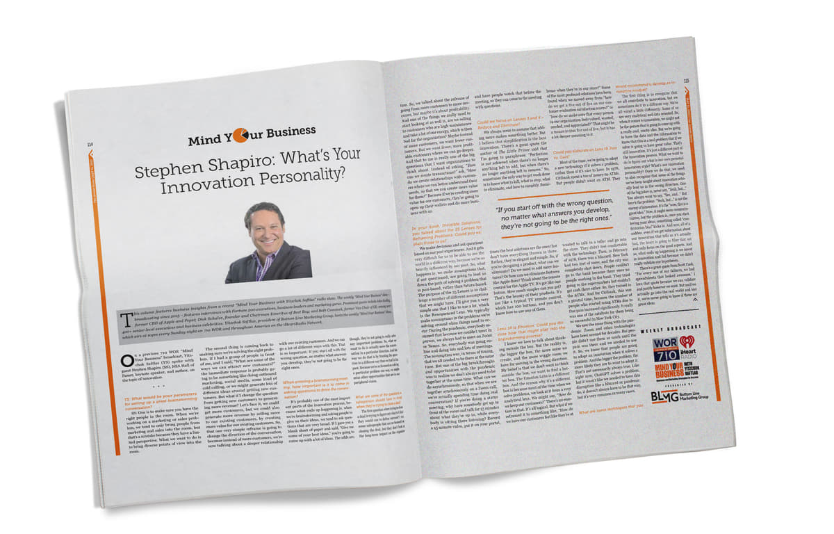 An Interview with Stephen Shapiro: What's Your Innovation Personality? 