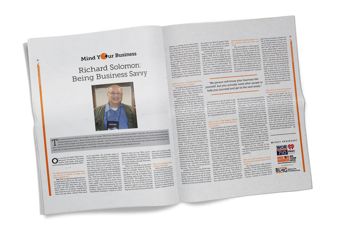 An Interview with Richard Solomon: Being Business Savvy 