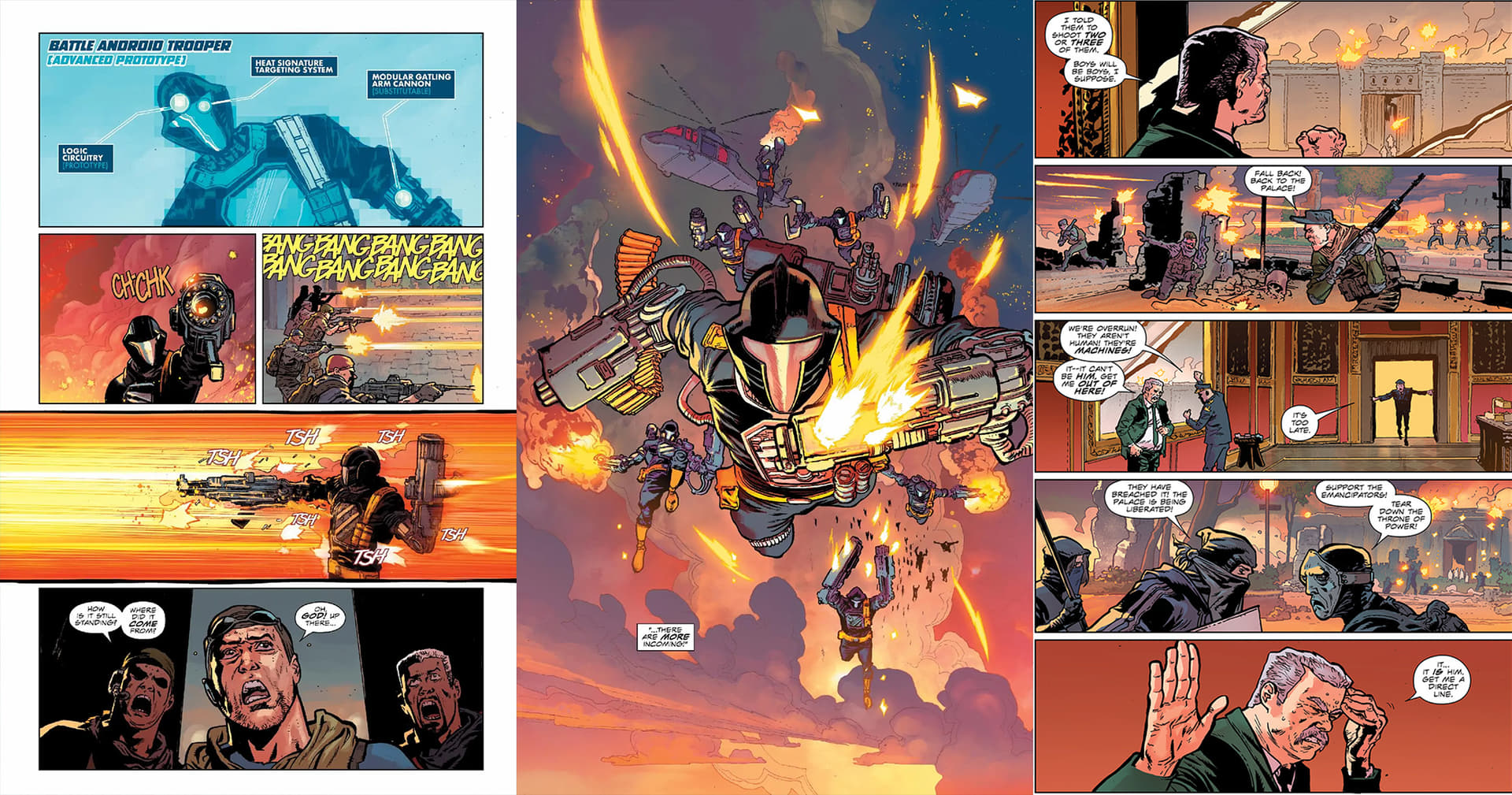 Sample preview pages from the Skybound Comics series Destro from writer Dan Watters which expands the growing Energon Universe smashing up the Gi Joe and Transformers franchises