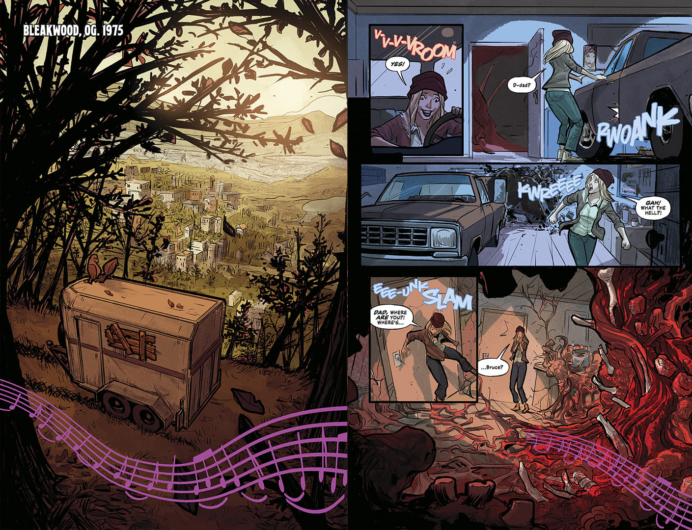 Sample or preview pages from The Last Wardens comic book from Mad Cave Studios