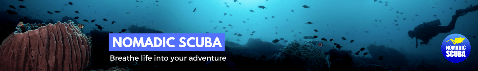 Advertisement for Nomadic Scuba travel agency