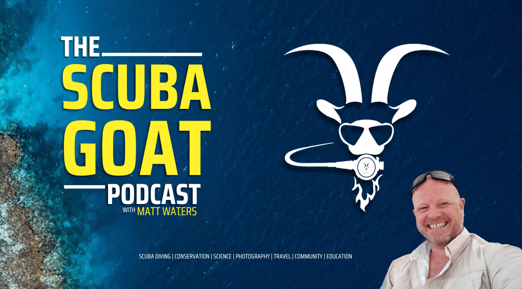 The Scuba GOAT Podcast header banner