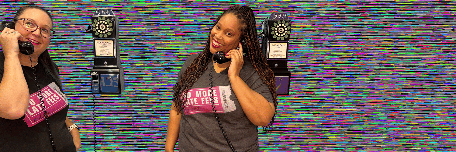 No More Late Fees Podcast Hosts on payphones