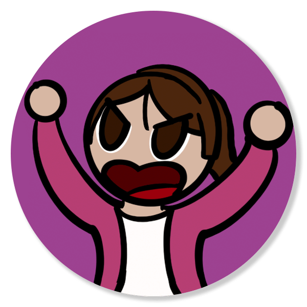 Hallie screaming in rage