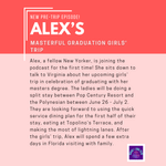 Pre-Trip Report: Alex’s Masterful Graduation Girls’ Trip (June/July 2025)