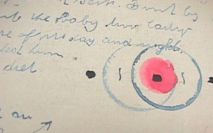 The lindberg baby ransom note showing the stange signiture of the kidnapper