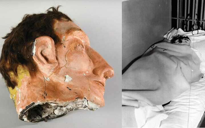 Paper mache heads made by the escapees of Alcatraz