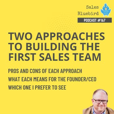 167: 2 approaches to bringing on your first sales team