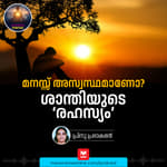 മനസ്സ് അസ്വസ്ഥമാണോ? ശാന്തിയുടെ ‘രഹസ്യം’